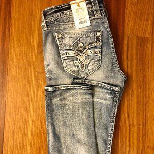 New w/Tags Rock Revival Barbila Straight Embellished Jeans sz 29/32